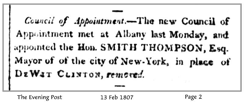Smith Thompson - Mayor NYC